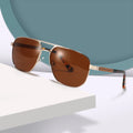 CONCHEN New Design Metal Frame Sunglasses Wood Temple Women Men Luxury Polarized Sunglasses Outdoor