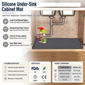 Custom Waterproof Kitchen Sink Mat with Drain Hole Anti-slip Kitchen Cabinet Protector Under Mat Sink Silicone Mat