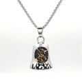 Vintage Stainless Steel Archangel St. Michael Sigil Protect Bell Pendant Necklace Keychain Amulet Jewelry for Men