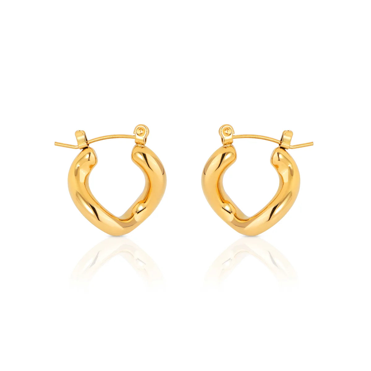 Chris April in Stock Trendy 316L Stainless Steel PVD Gold Plated Minimalist Twisting Hoop Earring for Women