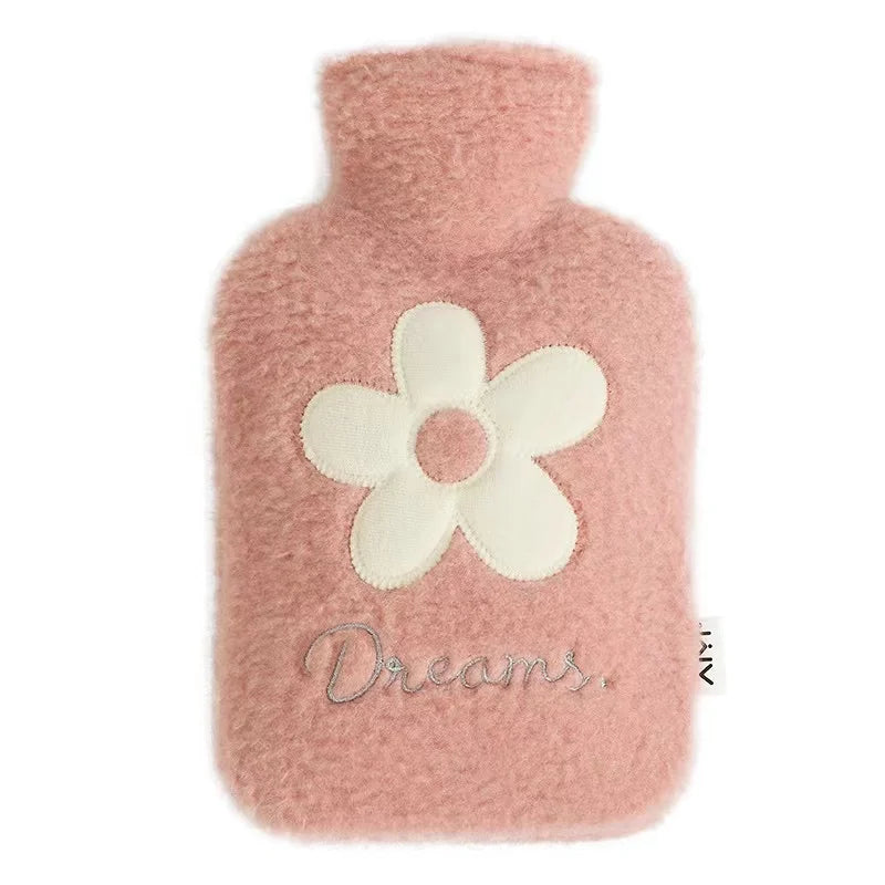 500ml/1000ml Hot Water Bag Keep Warm Water-Filling Bottle Bag Portable Therapy Water Bag With Soft Cover for Pain Relief