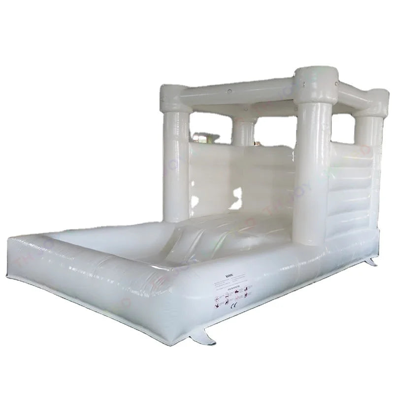 4x2.5m White Toddler Bounce House With Ball Pool Mini Inflatable Bounce Castle for Rental