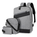 Stylish 3-Piece Backpack Set for Business Student Large-Capacity Patchwork Laptop Bag Polyester Custom Logo