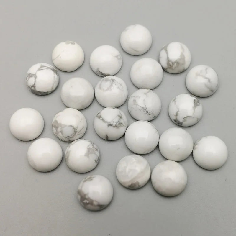 DIY DIY 8mm Smooth Round Stone Natural Loose Gemstone Howlite Cabochon For Jewelry Making Carving Crafts Crafts HY