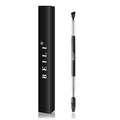 Double-Headed Angled Eyebrow Brushes Wood Handle Cosmetic Makeup Brushes with Nylon Synthetic Hair for Face & Eyebrow Pencil