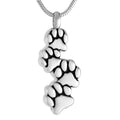 Stainless Steel Paw Print Memorial Ashes Pet Dog Cat Small Animal Jewelry Cremation Holder Necklace Ash Keepsake Pendant