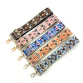 Meetee B-J2024 5cm Thick Polyester Bag Strap Accessories Ethnic Style Morning Glory Adjustable Diagonal Long Shoulder Strap
