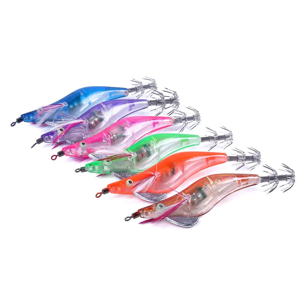LED Fishing Lure Luminous Squid Jigs with 2.5# Hook