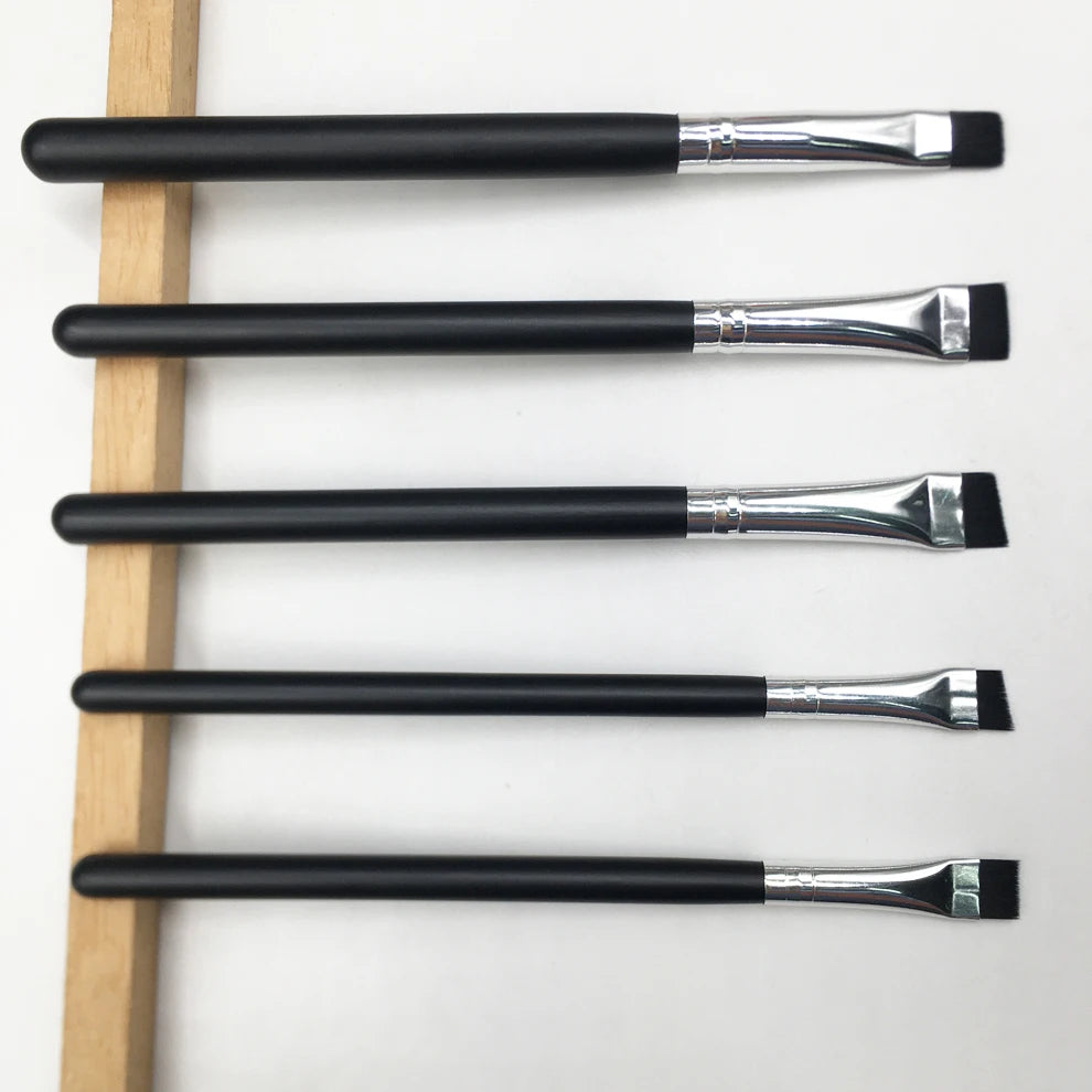 Private Label Synthetic Hair Multi-function Angled Eye Brow Brush Eyeliner Brush for Eye Makeup Application