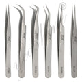 Private Label Lash Extension Magnetic Eyelash Stainless Steel Pointed Set Oem Volume Straight Tweezer