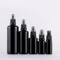 Luxury EUR Round Shoulder Black Spray Bottle 10ml 15ml 30ml 50ml 100ml 200ml Empty Black Glass Spray Glass Bottle for Hair Oil
