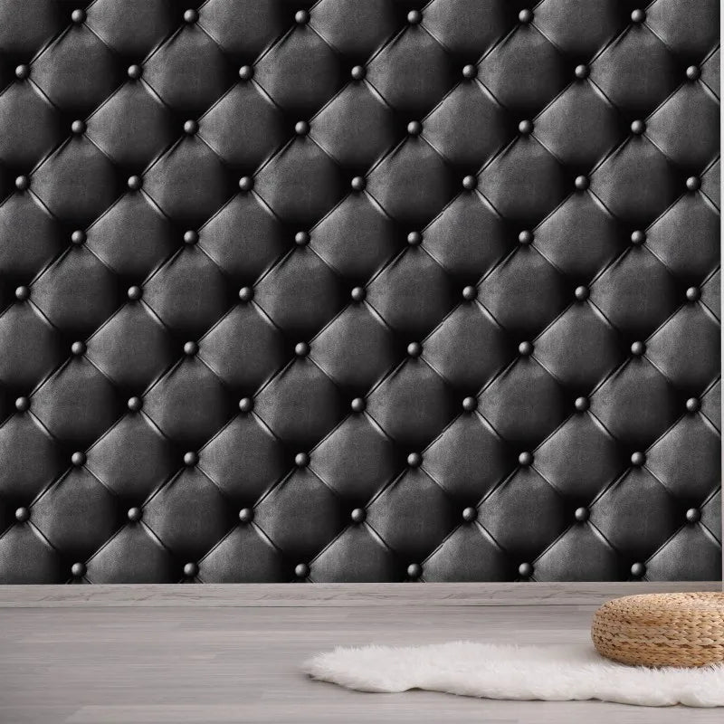3D Simulation Leather Grain WallpaperIdeal for Living Room Sofa Background Bedhead and Bar Imitating Soft Wall Decor