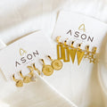 Ason Stainless Steel Hoop Earrings Set Wholesale Small 14k 18k Gold Plated Pendant Huggie Hoop Earrings
