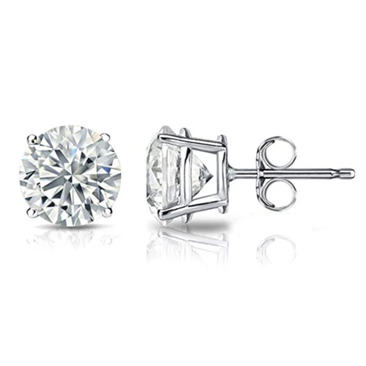 Wholesale Custom Moissanite Gold Solid Jewelry Zircon Earrings Set 14k White Gold Earring for Girls