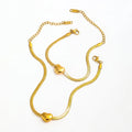 High End PVD Gold Plated Stainless Steel Snake Chain Dainty Mobile Heart Bracelet Anklet for Women Wholesale Jewelry 6mm