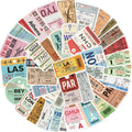 40Pcs Vintage Boarding Pass Plane Ticket Graffiti Stickers for Luggage Bottle Phone Travel Decor Vinyl Airline Sticker