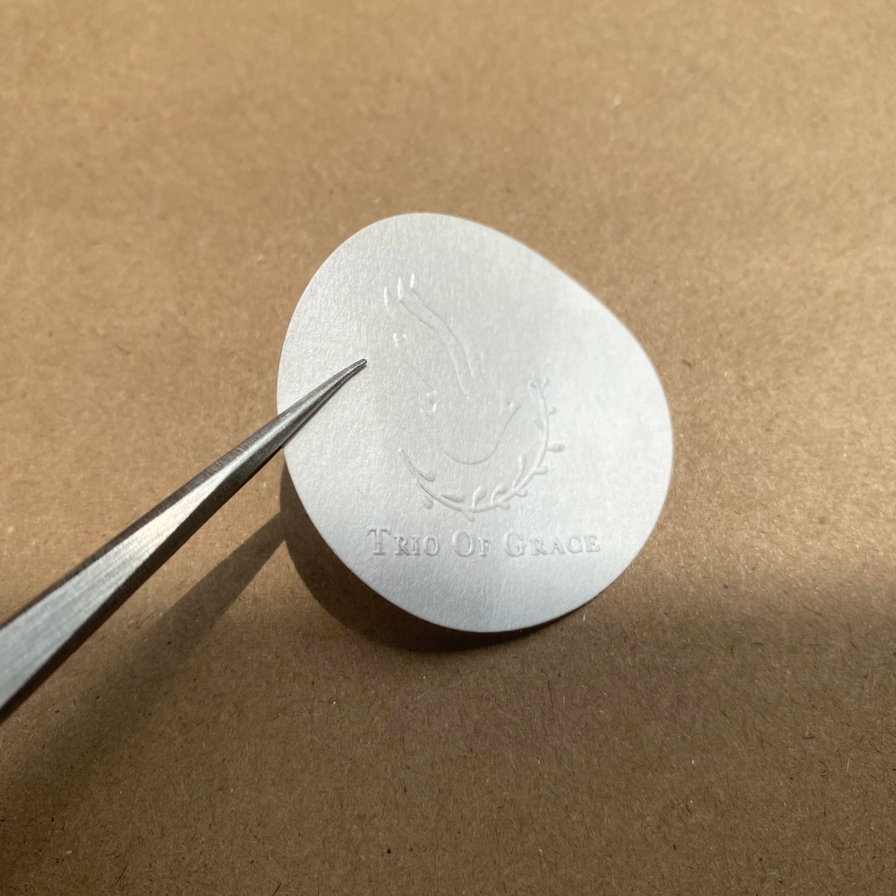 Custom Logo Special Paper Embossed Self-Adhesive Bronzing Hot Stamping Sticker