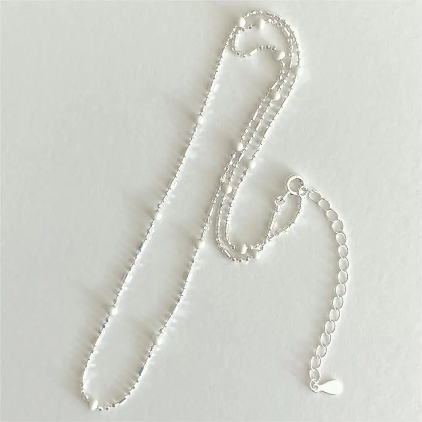 VIANRLA Necklace 925 Sterling Silver Minimalist Silver Chain Bead Necklace Dainty Support Customization