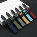 High End 20mm Universal Watch Band Strap Canvas Nylon Full Grain Leather Watch Strap with Quick Release Spring bar Pin