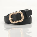 Women PU Leather Skinny Belt for Dress Adjustable Thin Waist Belt for Lady