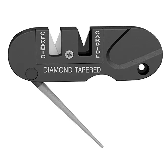 Hot Sale Portable Mini Outdoor Pocket Knife Sharpener Carbide Ceramic 2-in-1 Kitchen Knife Sharpener MegaBDM