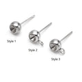 Fashion Stainless Steel Gold Plated Hypoallergenic Findings Components French Earrings Studs Hoop for Women Jewelry Making