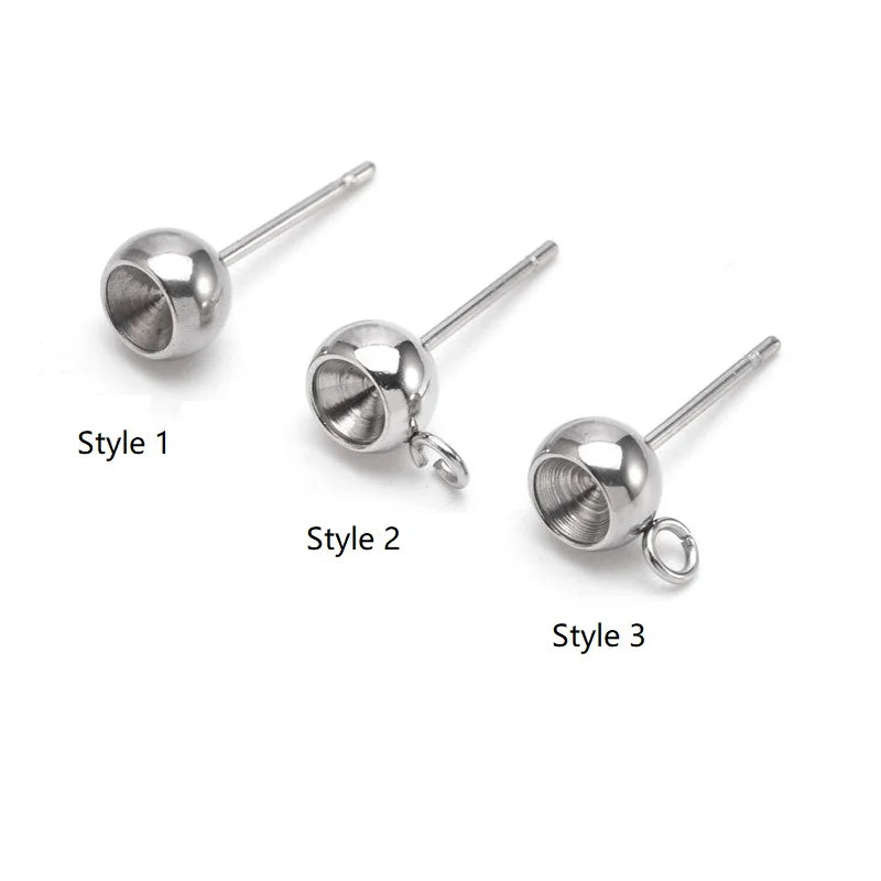 Fashion Stainless Steel Gold Plated Hypoallergenic Findings Components French Earrings Studs Hoop for Women Jewelry Making