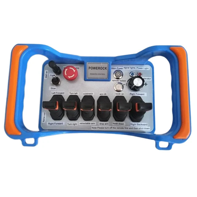 POWEROCK 6 Joystick Functions Lever 12-24V Hydraulic Valve Truck Crane Remote Control Retrofit Kit 500 Meters 1 Year Warranty