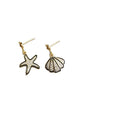 Rainbowking Luxury 925 Sterling Silver Earrings Golden Diamond Exaggerated Shell Zirconia Gold Plated Fashion Drop Jewelry