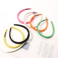 2022 Spring Summer Grid Hairbands Candy Solid Color Cloth Cover Headbands for Women and Girls