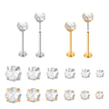 2023 New Surgical Steel Insertion Rod Zircon Labret Lip Stud Silver Ear Cartilage Tragus Helix Daith Piercing Jewelry 20G