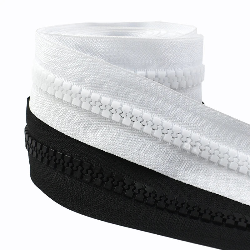 Meetee AP322 10# 1-6m Sewing Zipper Accessories Clothing Coat Outdoor Tent Zip Puller O-Type Double Closed Tail Resin Zippers