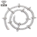 Top Icy 5mm Cubic Zirconia Tennis Chain Spring Clasp Luxury Man Hip Hop Necklace Bling Full Diamond Spike Tennis Necklace