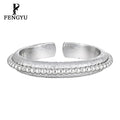 Fine Brushed Beaded Rings for Women 925 Sterling Silver Fashion Girls Adjustable Ring Designer Custom Jewelry Wholesale