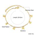 Ason Jewelry Stainless Steel Popular Fruit Muti Cherry 18k Gold Plated Anklet for Birthday