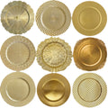 Luxury Eco-Friendly Round Plastic Plate Dish Wedding and Party MOQ 50pcs 13 Inches Round Plastic Charger Plate Events Party Use