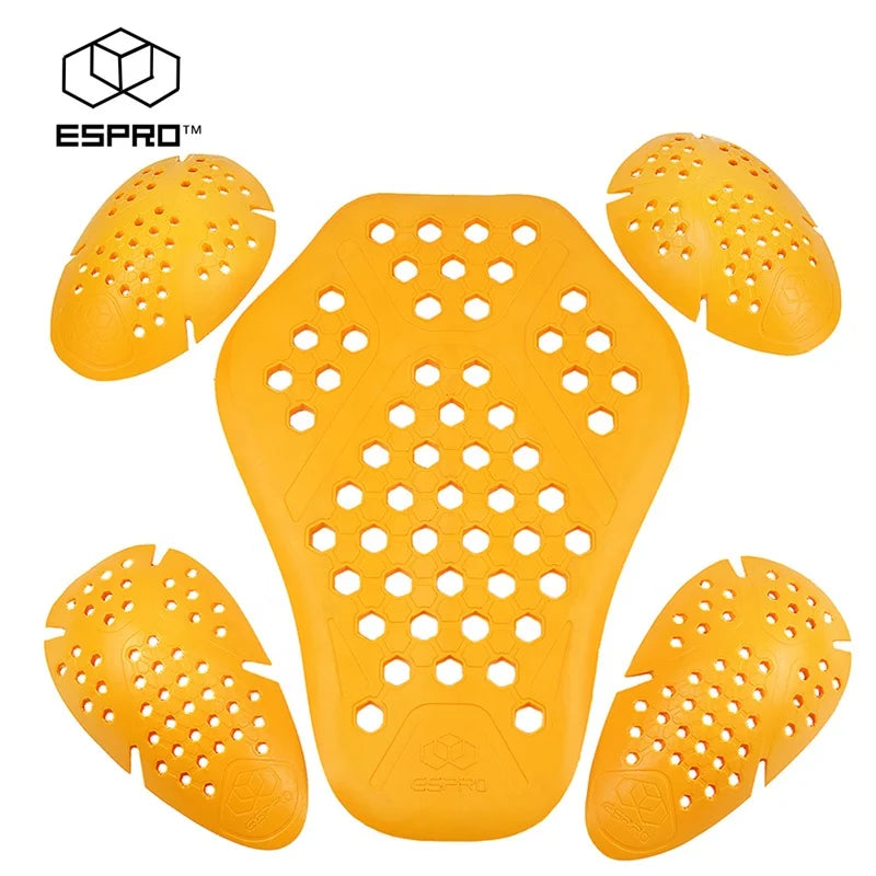 CE-Level 1 Motorcycle Jacket Armor Insert Moto Jacket Protector Motorcycle Dorsal Motorcycle Back Spine Elbow Protection 5 Pcs MegaBDM