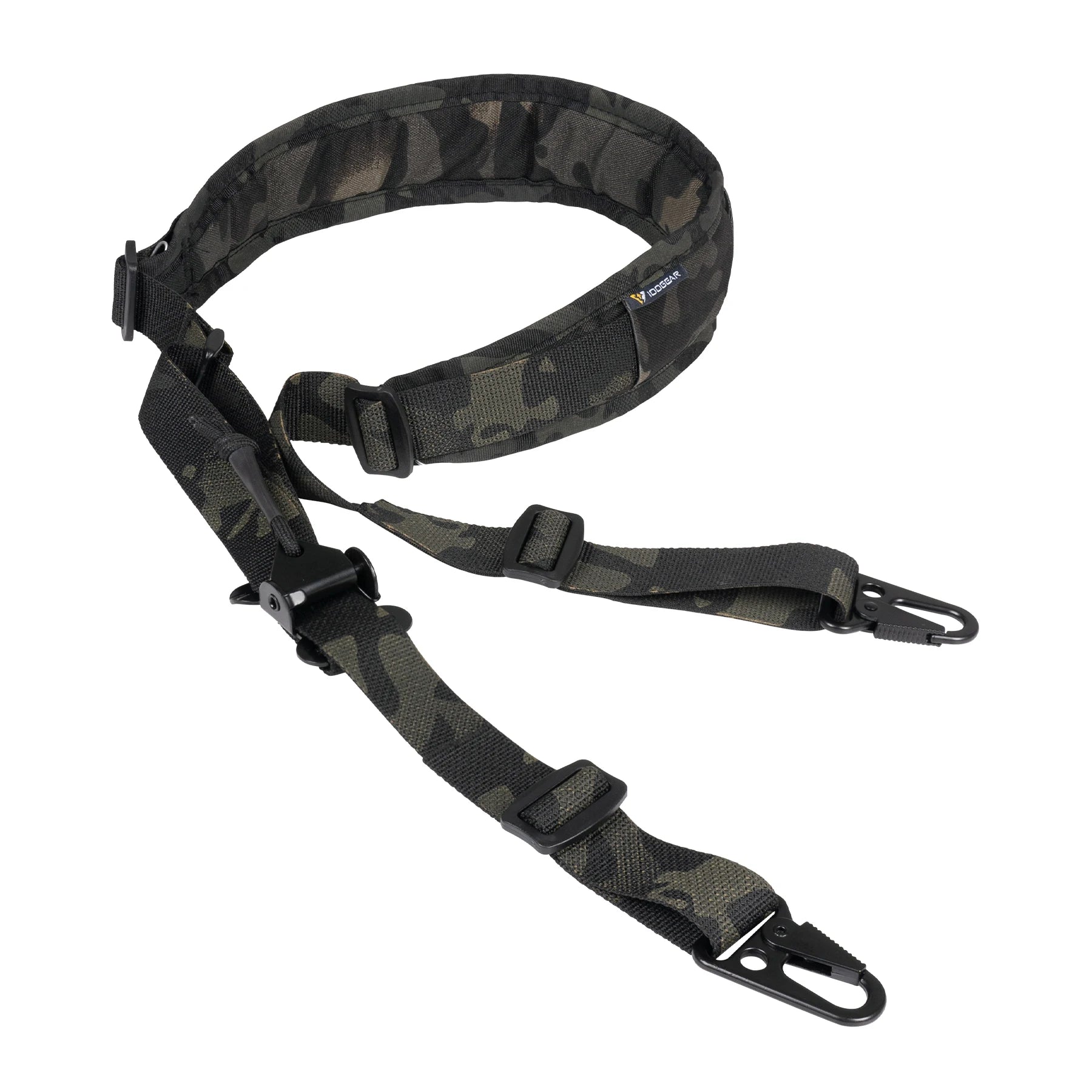 IDOGEAR Tactical Ferro Style Metal Hooks Camo Black Slingster 2 Point Sling Hunting Quick Pull Tab Two Point Sling