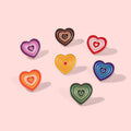 Y2K 7Pcs Rainbow Color Heart Cartoon Enamel Pins Jewelry Women Brooch Cute Rainbow Gradient Heart Shape Metal Brooch Accessories