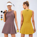 Women's Latest Design Summer Dress for Tennis Fitness Golf & Yoga-Nude Breathable and Anti-Glare Casual Two Piece Set