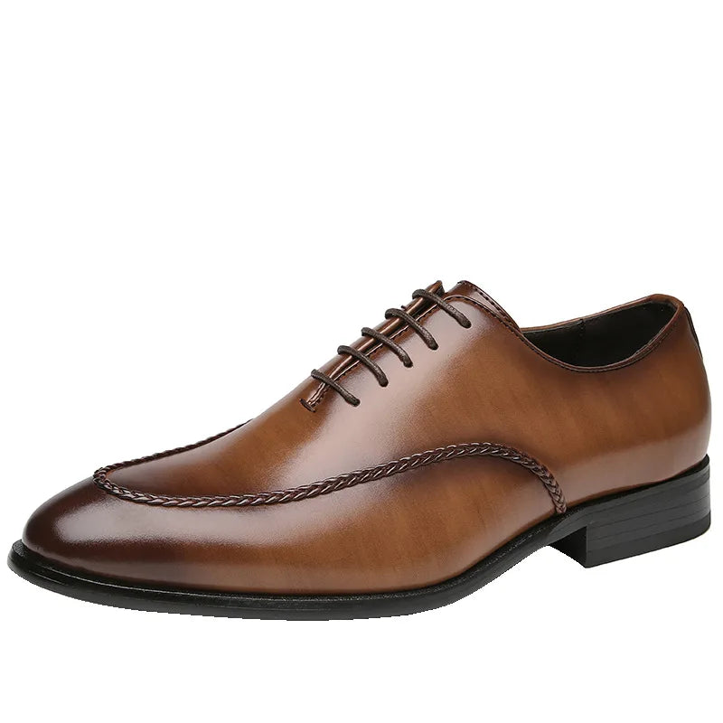 High Quality Microfiber Men's Dress Shoes Retro Formal Design for Weddings Comfortable Pointed Toe Light Autumn