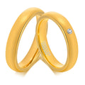 POYA 4mm Tungsten Carbide Ring Gold Plated High Polished Men Women Domed Wedding Band MegaBDM
