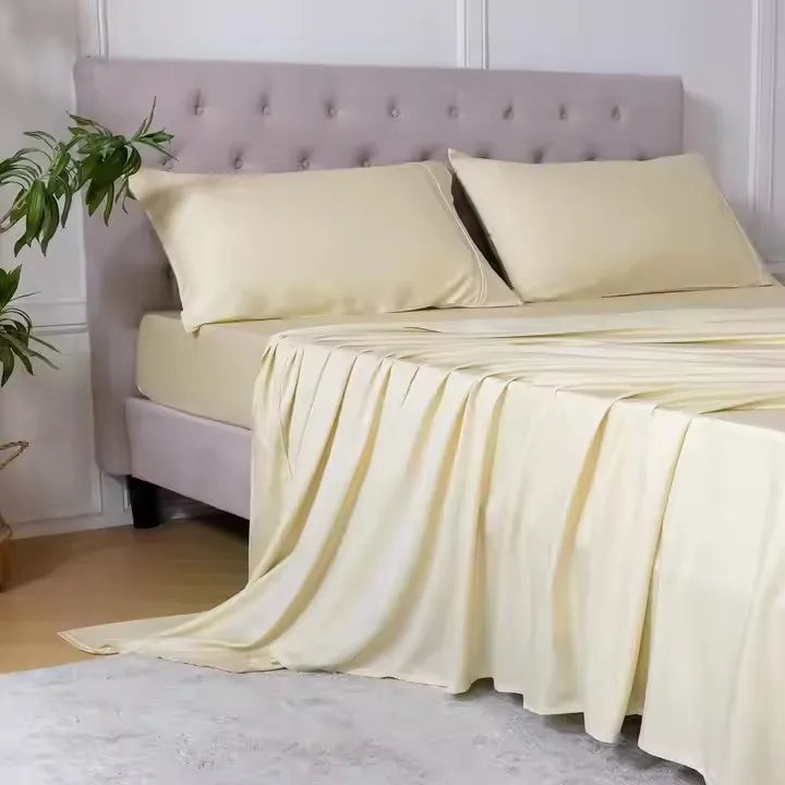 Eco-friendly Luxurious Soft Premium Bamboo Bed Sheet 100% Organic Bamboo Sheets Set