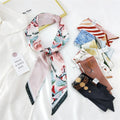 Wholesale Spring Small Long Narrow Ribbon Various Colors Bag Handle Wrap Scarf Custom Print Silk Scarves