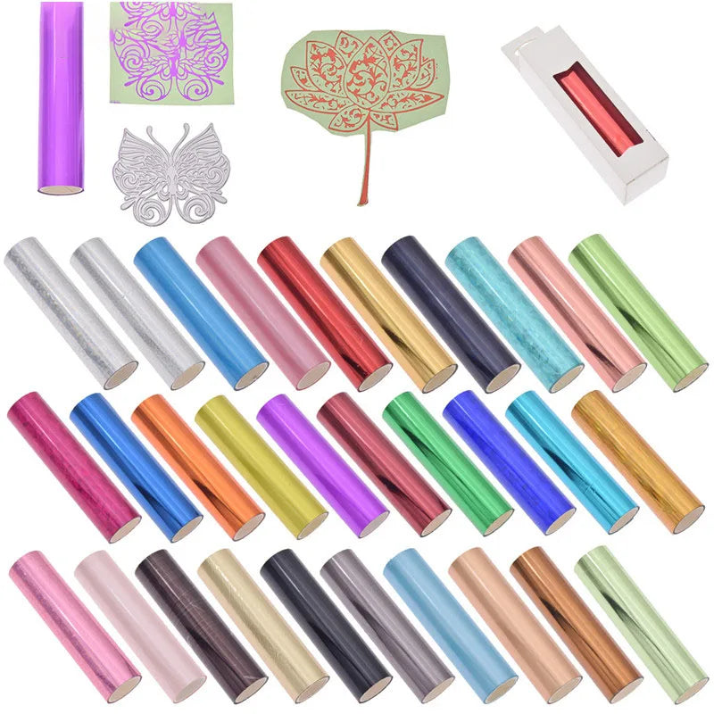 Multicolor Laser Foil Paper for DIY Leather Garment Bag Card Box-Hot Stamping Foil PET Material for Transfer Printing