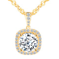 Fine Jewelry Solid 14k Real Gold Necklace Square Stone 14k Gold Necklaces