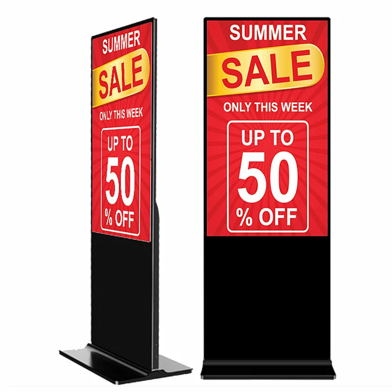 Free Sample 55" Indoor Floor Stand Wifi lcd Interactive Digital Signage and Displays Advertising Player Kiosk Display Screen