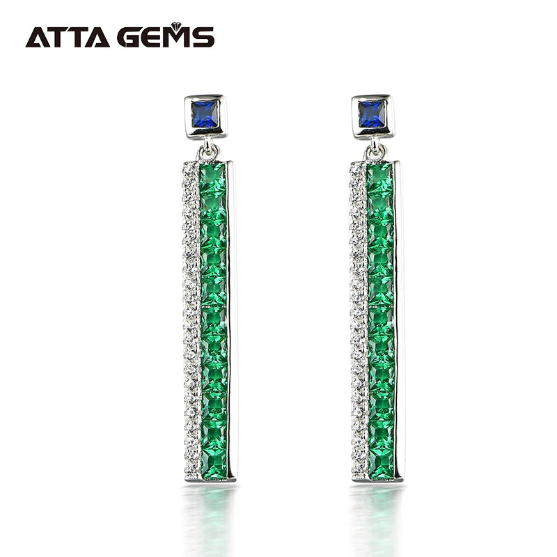 Green Nano Drop Earrings 925 Sterling Silver for Women Fine Green Nano Jewelry Special Design Green Nano Wholesale