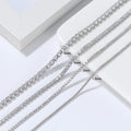 RINNTIN SC-7 Tennis Necklace Rhodium Plated Round Cubic Zirconia Cut Faux Diamond 925 Sterling Silver Tennis Chain for Women Men