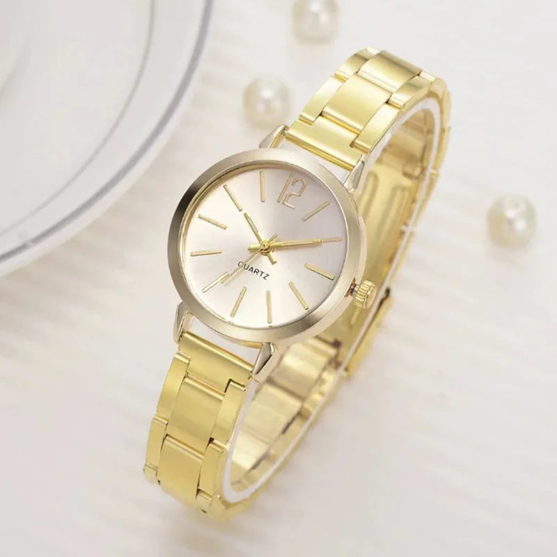 2023 Best-selling Gold Steel Stripsquare Diamond Inlaid Gold Light Thin Quartz Watch Waterproof Women Elegant Exquisite